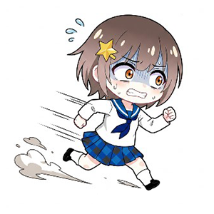 ブログ ミニキャラ イメージ ダッシュ 疲れ 右